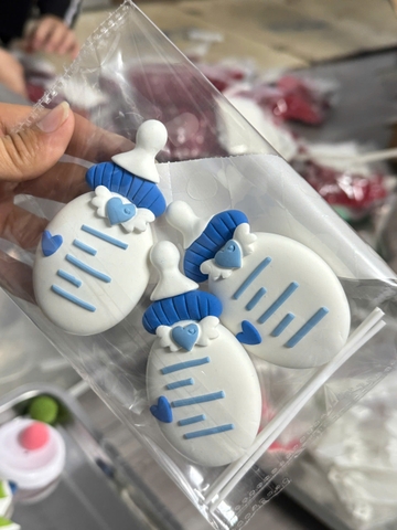 Bộ 3 Bình Sữa TIM Đất Sét Màu Xanh Dương Trắng