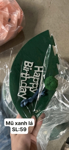 1 Chiếc mũ nỉ Xanh Lá gắn chữ HPBD TP