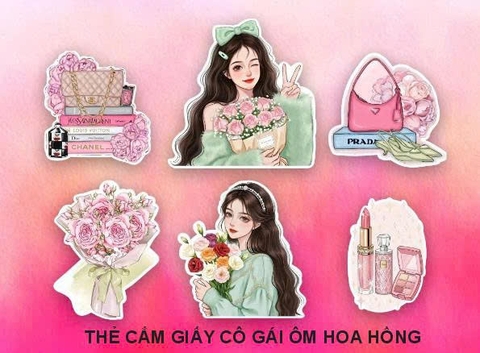 SCG-Set Cắm Cô Gái Ôm Hoa Hồng TP