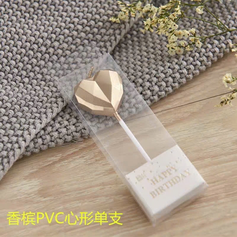Vỉ nến tim nhũ vàng đồng