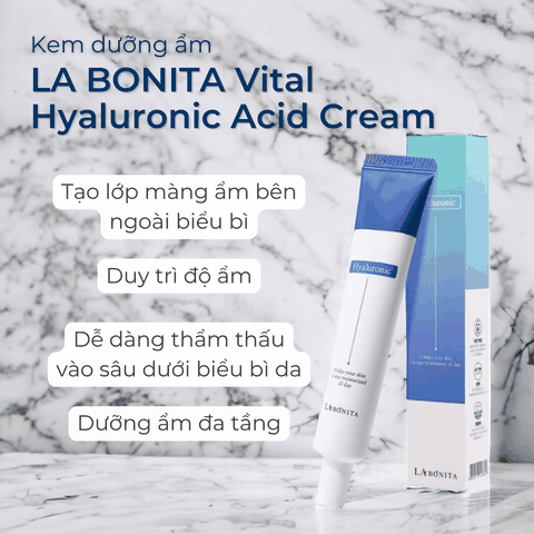 Kem dưỡng HA LaBonita Vital Hyaluronic Cream dưỡng ẩm phục hồi tái tạo tế bào da 50ml Hàn Quốc chính hãng