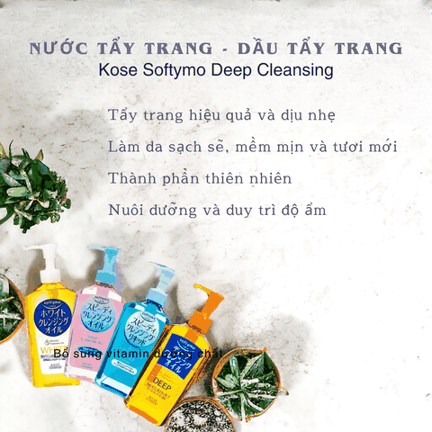 Nước tẩy trang Dầu tẩy trang Kose Softymo Cleansing sạch sâu dịu nhẹ an toàn cho mọi loại da Nhật Bản