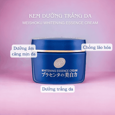 Kem dưỡng ẩm trắng da Meishoku Placewhiter Essence Cream dưỡng trắng da từ nhau thai và hạt ý dĩ 55g Nhật Bản
