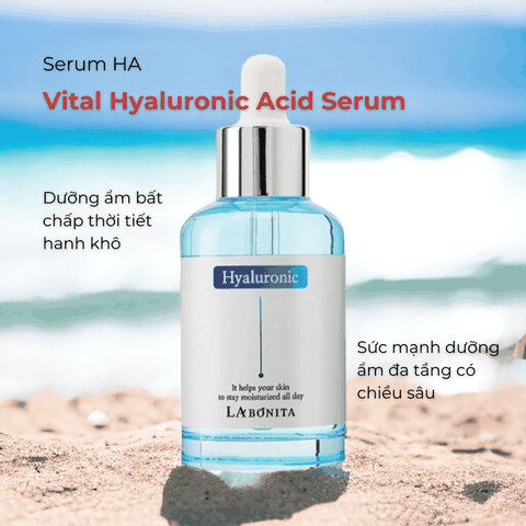 Serum HA LaBonita Vital Hyaluronic Acid dưỡng trắng da cấp ẩm cải thiện độ đàn hồi 50ml Hàn Quốc chính hãng