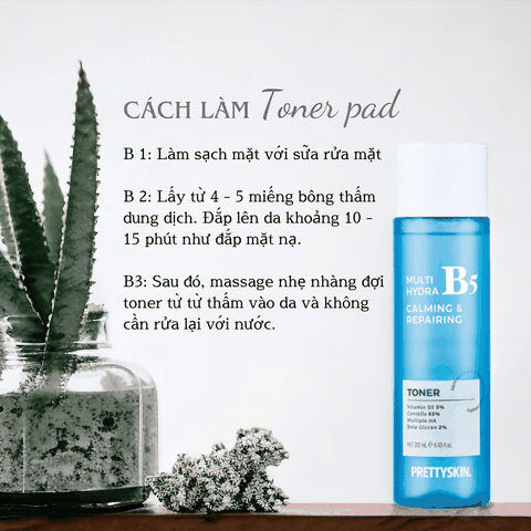 Toner rau má PrettySkin Jeju Centella nước hoa hồng Pretty Skin B5 Multi Hydra kiềm dầu giảm mụn cân bằng phục hồi