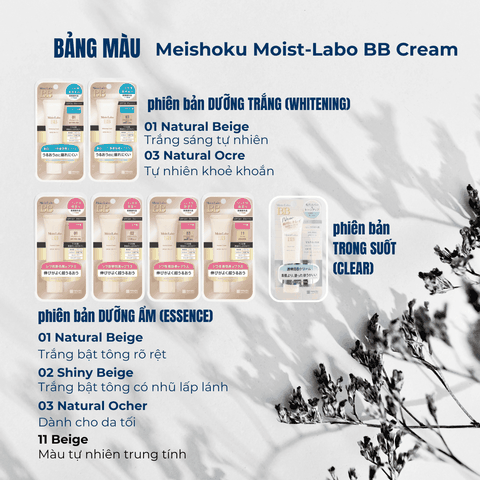 Kem lót kiềm dầu Meishoku Moist-Labo BB che khuyết điểm dưỡng makeup lót trang điểm chống nắng cho da dầu da khô