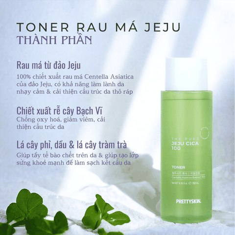 Toner rau má PrettySkin Jeju Centella nước hoa hồng Pretty Skin B5 Multi Hydra kiềm dầu giảm mụn cân bằng phục hồi