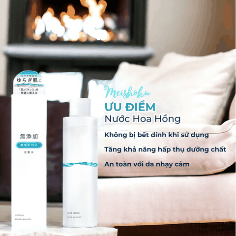 Nước hoa hồng Meishoku Repair & Balance Lotion cấp ẩm cân bằng da cho da nhạy cảm Nhật Bản 195ml