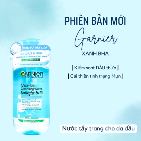 Nước Tẩy Trang Garnier Làm Sạch Sâu Dịu Nhẹ Cho Mọi Loại Da