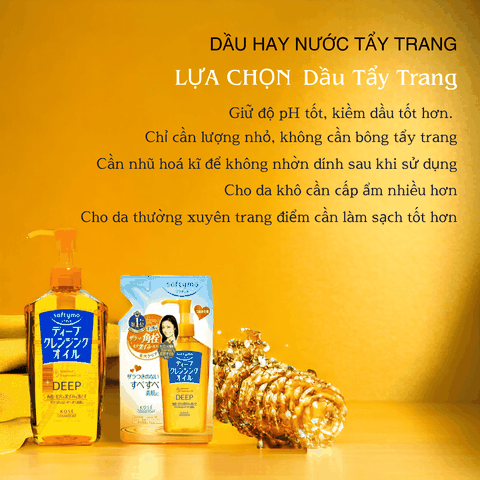 Nước tẩy trang Dầu tẩy trang Kose Softymo Cleansing sạch sâu dịu nhẹ an toàn cho mọi loại da Nhật Bản