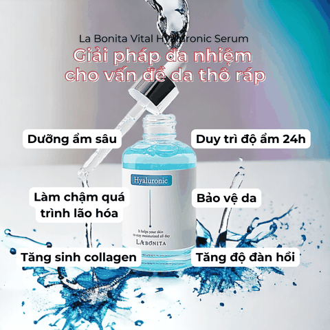 Serum HA LaBonita Vital Hyaluronic Acid dưỡng trắng da cấp ẩm cải thiện độ đàn hồi 50ml Hàn Quốc chính hãng