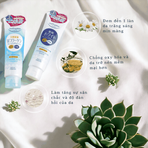 Sữa rửa mặt Kose Softymo Cleansing Foam Nhật Bản sạch sâu cấp ẩm cho da khô da dầu mụn 190g 60g