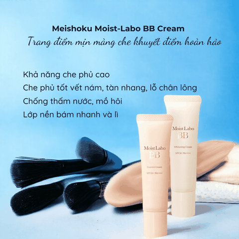 Kem lót kiềm dầu Meishoku Moist-Labo BB che khuyết điểm dưỡng makeup lót trang điểm chống nắng cho da dầu da khô