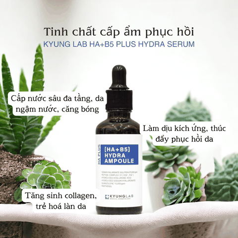 Serum KyungLab HA B5 dưỡng ẩm giảm mụn trắng da mờ thâm sạm nám phục hồi chống lão hoá Kyung Lab Hàn Quốc