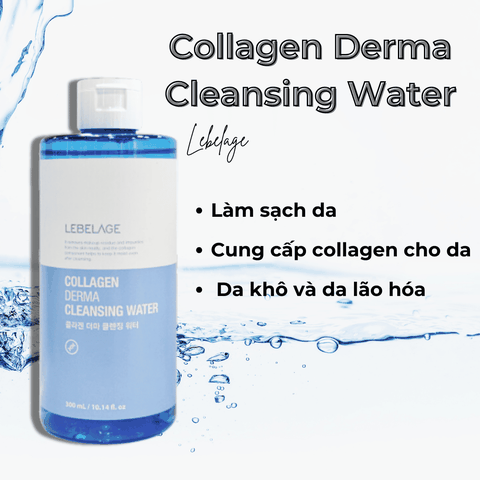 Nước tẩy trang Lebelage Derma Cleansing Water tẩy trang sạch sâu dịu nhẹ và dưỡng ẩm trắng da 300ml Hàn Quốc