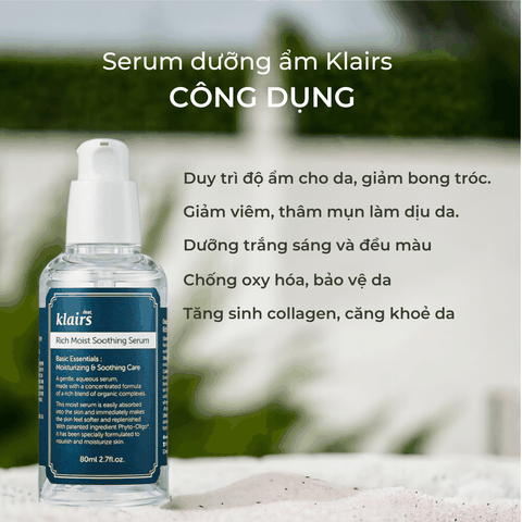 Serum dưỡng ẩm Klairs Rich Moist Soothing cấp ẩm phục hồi ngăn ngừa lão hoá da Hàn Quốc 80ml 