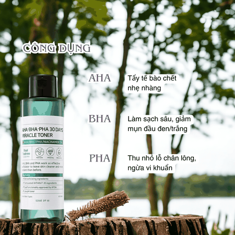 Nước Hoa Hồng Some By Mi làm sạch da dầu mụn trong 30 ngày AHA BHA PHA 30 Days Miracle Toner 150ml (HSD: 26/07/2025)