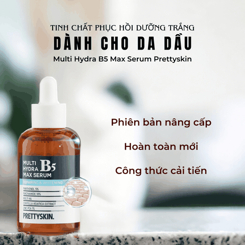 Serum B5 Pretty Skin Hydra Max Serum dưỡng ẩm dưỡng trắng da phục hồi da mịn màng 50ml Hàn Quốc chính hãng