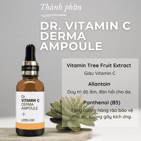 Serum Lebelage Dr. Vitamin C Derma Ampoule dưỡng da sáng mịn màng ngăn ngừa lão hóa 30ml Hàn Quốc chính hãng