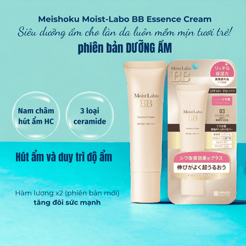 Kem lót kiềm dầu Meishoku Moist-Labo BB che khuyết điểm dưỡng makeup lót trang điểm chống nắng cho da dầu da khô