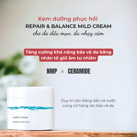 Kem dưỡng Meishoku Repair & Balance Cream dưỡng ẩm da dịu nhẹ cho da nhạy cảm Nhật Bản 45g