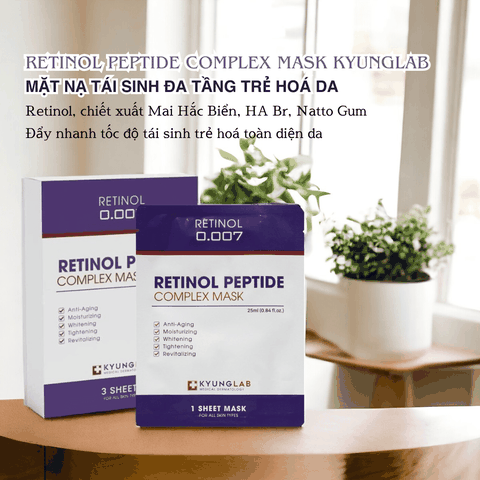 Mặt nạ KyungLab Repair và Retinol Peptide Mask cấp ẩm mờ thâm dưỡng trắng phục hồi và tái tạo da 25ml