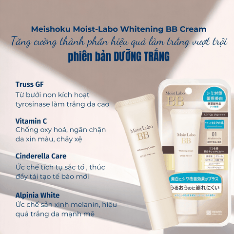 Kem lót kiềm dầu Meishoku Moist-Labo BB che khuyết điểm dưỡng makeup lót trang điểm chống nắng cho da dầu da khô