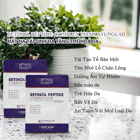 Mặt nạ KyungLab Repair và Retinol Peptide Mask cấp ẩm mờ thâm dưỡng trắng phục hồi và tái tạo da 25ml