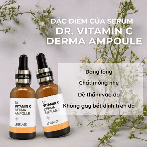 Serum Lebelage Dr. Vitamin C Derma Ampoule dưỡng da sáng mịn màng ngăn ngừa lão hóa 30ml Hàn Quốc chính hãng
