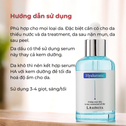 Serum HA LaBonita Vital Hyaluronic Acid dưỡng trắng da cấp ẩm cải thiện độ đàn hồi 50ml Hàn Quốc chính hãng