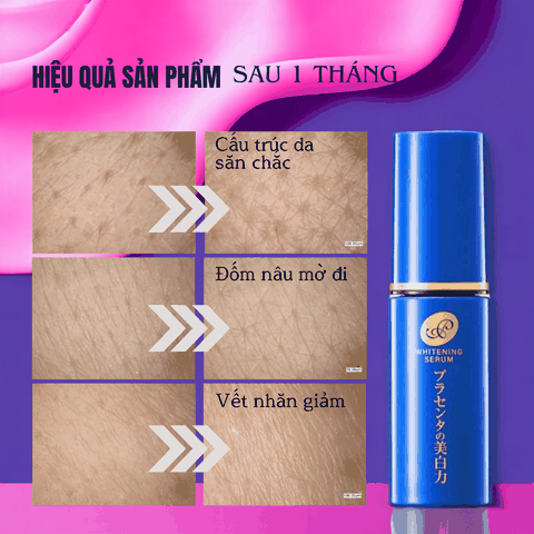Serum Meishoku Placewhiter Serum Retinol và nhau thai giúp dưỡng trắng chống lão hoá và cấp ẩm 30ml Nhật Bản