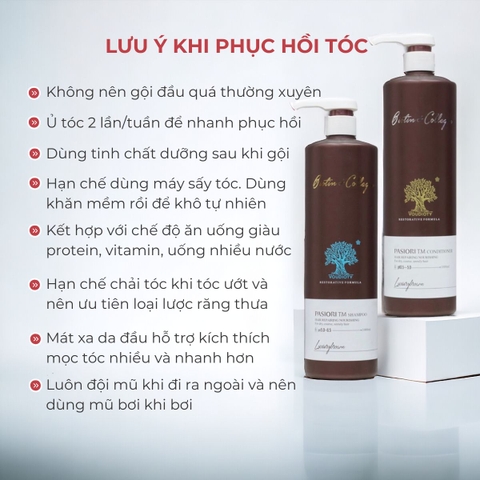 Dầu Gội Xả Pasiori Biotin Collagen Hair Repair phục hồi tóc hư tổn giảm rụng và kích thích mọc tóc 1000ml
