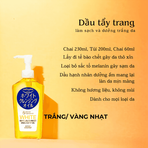 Nước tẩy trang Dầu tẩy trang Kose Softymo Cleansing sạch sâu dịu nhẹ an toàn cho mọi loại da Nhật Bản