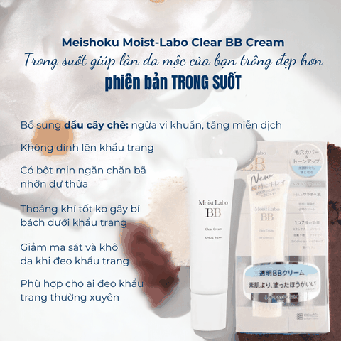 Kem lót kiềm dầu Meishoku Moist-Labo BB che khuyết điểm dưỡng makeup lót trang điểm chống nắng cho da dầu da khô