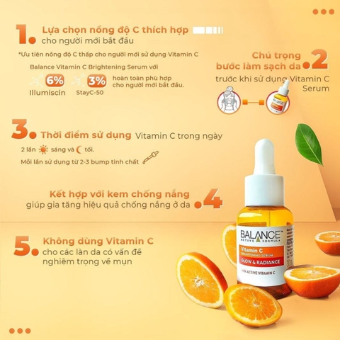 Serum Balance Vitamin C trắng da mờ thâm mụn chính hãng 30ml (HSD: 18/07/2025)