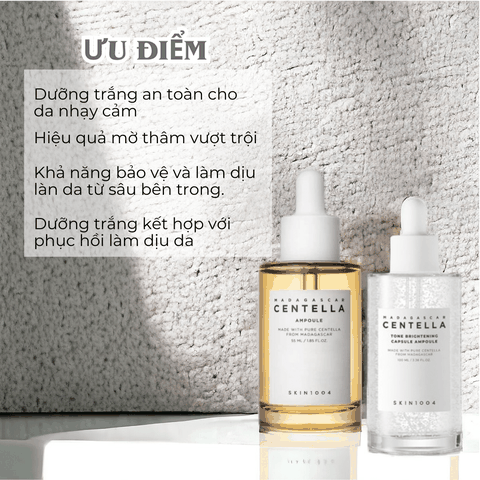 Tinh chất rau má giảm mụn, phục hồi, dưỡng trắng da Hàn Quốc Skin1004 Madagascar Centella Ampoule