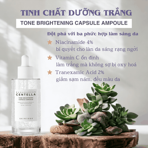 Tinh chất rau má giảm mụn, phục hồi, dưỡng trắng da Hàn Quốc Skin1004 Madagascar Centella Ampoule