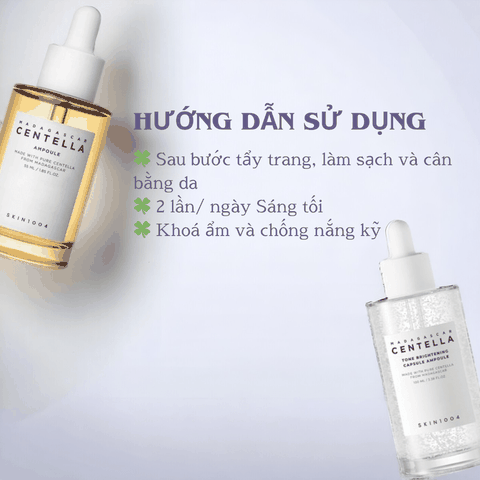 Tinh chất rau má giảm mụn, phục hồi, dưỡng trắng da Hàn Quốc Skin1004 Madagascar Centella Ampoule