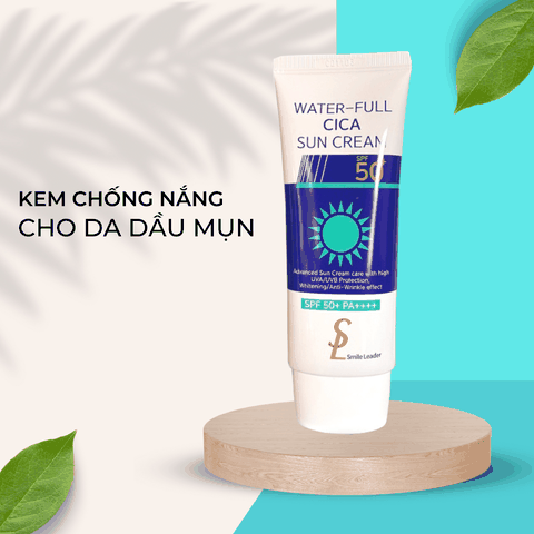 Kem chống nắng nâng tone Smile Leader Sun Cream SPF50+ cho da dầu mụn và da khô 60ml