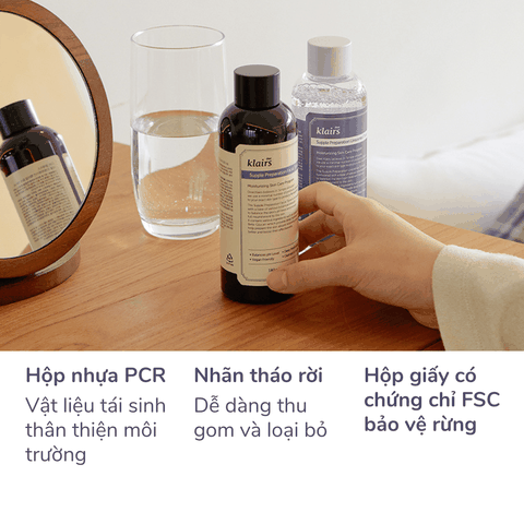 Toner Klairs nước hoa hồng Dear Klairs cấp ẩm cân bằng da không mùi và có mùi 180ml Hàn Quốc