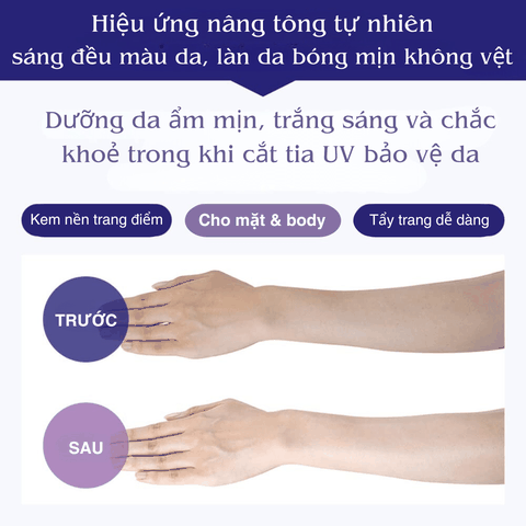 Kem chống nắng nâng tone Hatomugi UV Care dưỡng ẩm dưỡng trắng da chống nắng SPF50+ PA++++ Nhật Bản