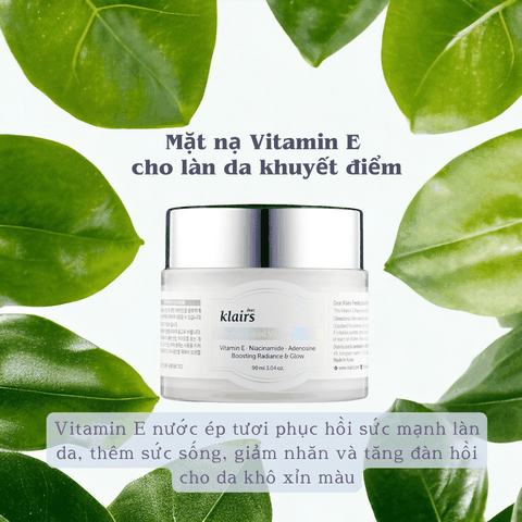 Kem dưỡng Dear Klairs Freshly Juiced Vitamin E Cream dưỡng ẩm trắng da mặt Dear Klairs Hàn Quốc 90ml (HSD: 19/07/2025)