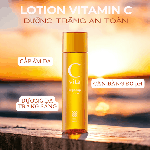 Vitamin C Serum và Lotion Meishoku C Vita dưỡng trắng da dưỡng ẩm tự nhiên từ cam Yuzu Nhật Bản