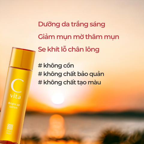 Vitamin C Serum và Lotion Meishoku C Vita dưỡng trắng da dưỡng ẩm tự nhiên từ cam Yuzu Nhật Bản