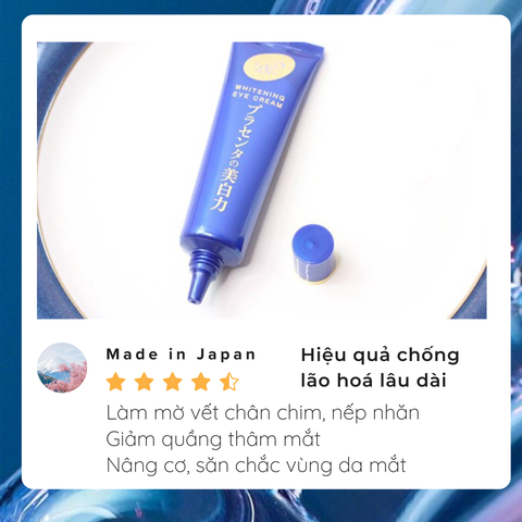 Kem mắt giảm thâm Meishoku Whitening Eye Cream dưỡng mắt giảm quầng thâm chống lão hóa tan bọng Nhật Bản