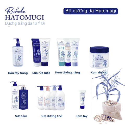 Sữa rửa mặt Hatomugi Cleansing Facial Foam chiết xuất ý dĩ dưỡng ẩm dưỡng trắng da Nhật Bản 130g 170g