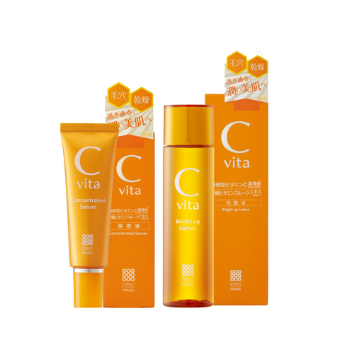 Vitamin C Serum và Lotion Meishoku C Vita dưỡng trắng da dưỡng ẩm tự nhiên từ cam Yuzu Nhật Bản