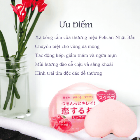 Xà phòng thâm mông Pelican Hip Care Soap hỗ trợ mờ thâm làm giảm mụn Nhật Bản 80g