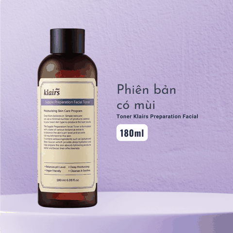 Toner Klairs nước hoa hồng Dear Klairs cấp ẩm cân bằng da không mùi và có mùi 180ml Hàn Quốc