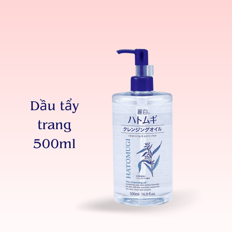 Nước tẩy trang, dầu tẩy trang ý dĩ Hatomugi The cleansing lotion cho da dầu mụn da khô Nhật Bản 500ml